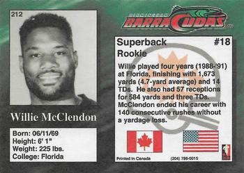 1995 R.E.L. #212 Willie McClendon Back