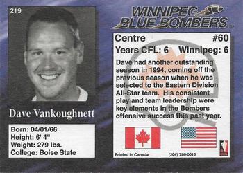 1995 R.E.L. #219 Dave Vankoughnett Back