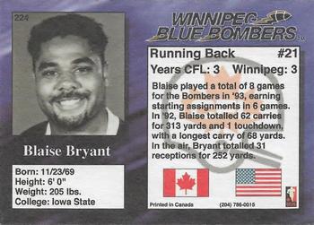 1995 R.E.L. #224 Blaise Bryant Back