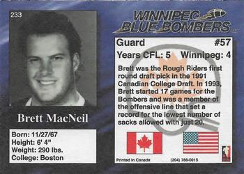 1995 R.E.L. #233 Brett MacNeil Back