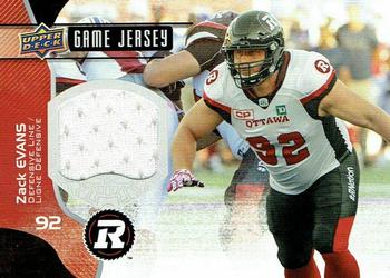 2017 Upper Deck CFL - Game Jerseys #GJ-ZE Zack Evans Front