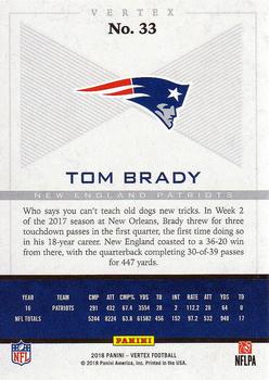 2017 Panini Vertex #33 Tom Brady Back