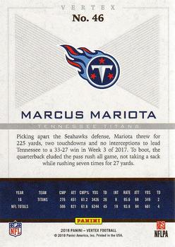 2017 Panini Vertex #46 Marcus Mariota Back