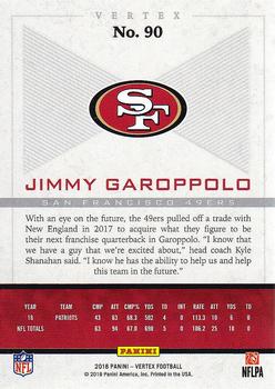 2017 Panini Vertex #90 Jimmy Garoppolo Back