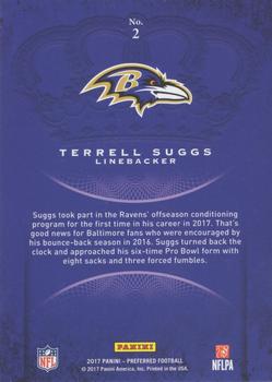 2017 Panini Crown Royale - Holo Gold #2 Terrell Suggs Back
