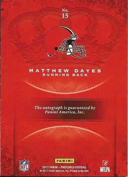 2017 Panini Crown Royale - Rookie Autographs #15 Matthew Dayes Back
