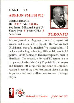 1997 JOGO #23 Adrion Smith Back