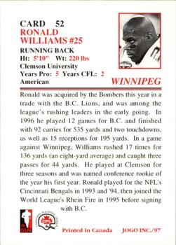 1997 JOGO #52 Ron Williams Back