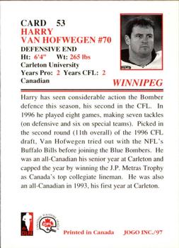1997 JOGO #53 Harry Van Hofwegen Back