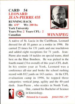 1997 JOGO #54 Leonard Jean-Pierre Back