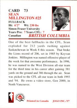 1997 JOGO #73 Sean Millington Back