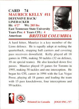 1997 JOGO #74 Maurice Kelly Back