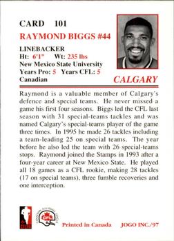 1997 JOGO #101 Raymond Biggs Back
