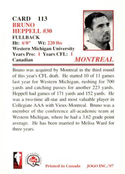 1997 JOGO #113 Bruno Heppell Back