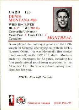 1997 JOGO #123 Denis Montana Back