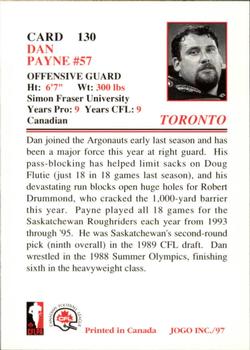 1997 JOGO #130 Dan Payne Back