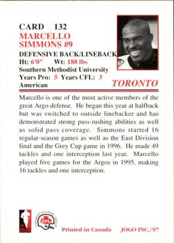 1997 JOGO #132 Marcello Simmons Back