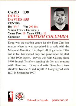 1997 JOGO #138 Doug Davies Back