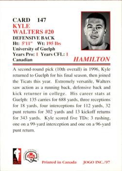 1997 JOGO #147 Kyle Walters Back