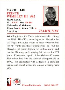 1997 JOGO #148 Prince Wimbley Back