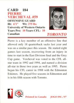 1997 JOGO #184 Pierre Vercheval Back