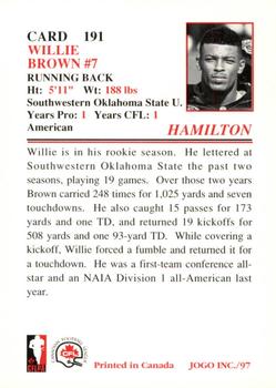 1997 JOGO #191 Willie Brown Back