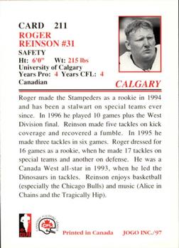 1997 JOGO #211 Roger Reinson Back