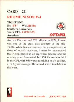 1994 JOGO Missing Years #2C Rhome Nixon Back