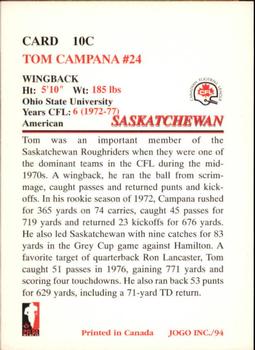1994 JOGO Missing Years #10C Tom Campana Back