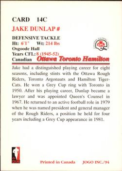 1994 JOGO Missing Years #14C Jake Dunlap Back