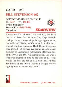 1994 JOGO Missing Years #15C Bill Stevenson Back