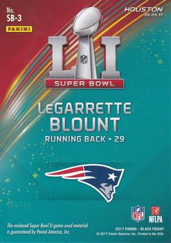 2017 Panini Black Friday - Super Bowl Memorabilia #SB-3 LeGarrette Blount Back
