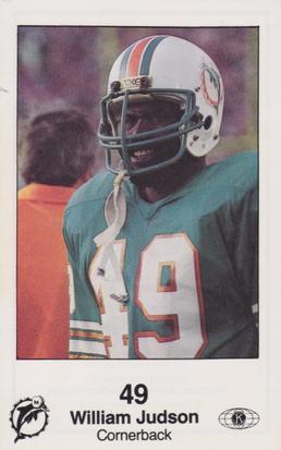 1985 Miami Dolphins Police #1 William Judson Front
