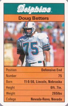 1987 Ace Fact Pack Miami Dolphins #NNO Doug Betters Front
