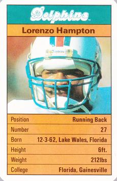 1987 Ace Fact Pack Miami Dolphins #NNO Lorenzo Hampton Front