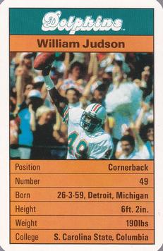 1987 Ace Fact Pack Miami Dolphins #NNO William Judson Front