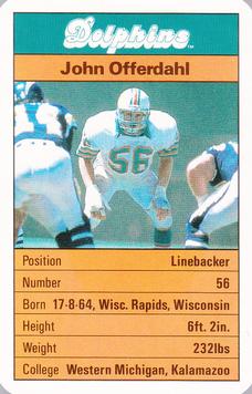 1987 Ace Fact Pack Miami Dolphins #NNO John Offerdahl Front