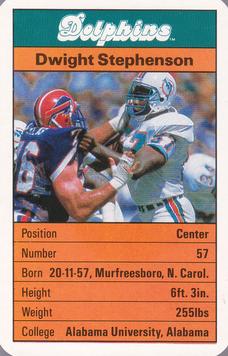 1987 Ace Fact Pack Miami Dolphins #NNO Dwight Stephenson Front
