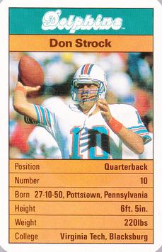 1987 Ace Fact Pack Miami Dolphins #NNO Don Strock Front