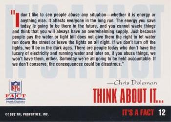 1992 NFL Properties FACT #12 Chris Doleman Back