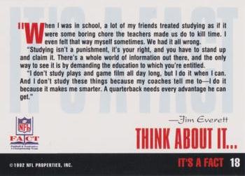 1992 NFL Properties FACT #18 Jim Everett Back