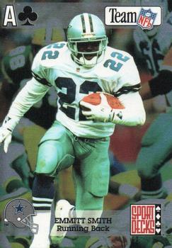 1992 Sport Decks NFL Playing Cards National Sports Card Convention #A♣ Emmitt Smith Front