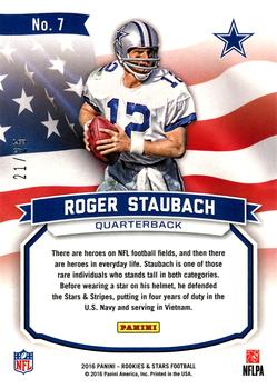 2016 Panini Rookies & Stars - Great American Heroes Gold #7 Roger Staubach Back