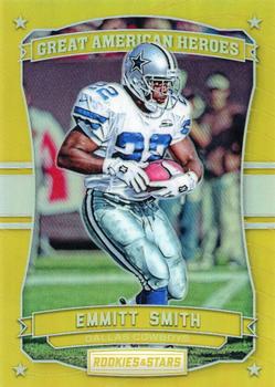 2016 Panini Rookies & Stars - Great American Heroes Gold #18 Emmitt Smith Front
