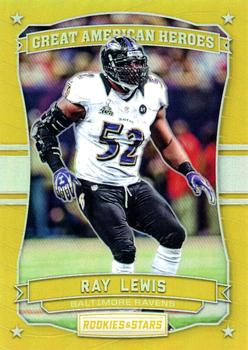 2016 Panini Rookies & Stars - Great American Heroes Gold #35 Ray Lewis Front