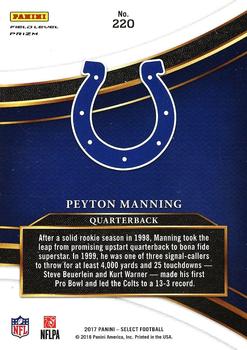 2017 Panini Select #220 Peyton Manning Back
