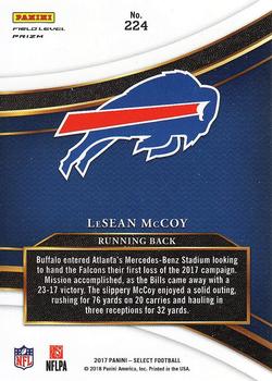 2017 Panini Select #224 LeSean McCoy Back
