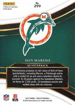 2017 Panini Select #299 Dan Marino Back