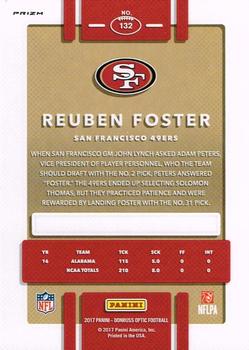 2017 Donruss Optic - Red and Yellow #132 Reuben Foster Back
