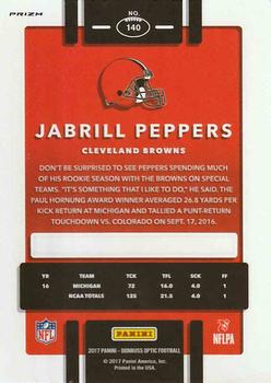 2017 Donruss Optic - Red and Yellow #140 Jabrill Peppers Back